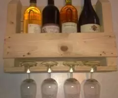 Porta bottiglie legno fatto a mano