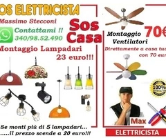 Montaggio lampadario bravo elettricista Roma