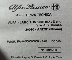 Manuale service alfa romeo 1987 - 2